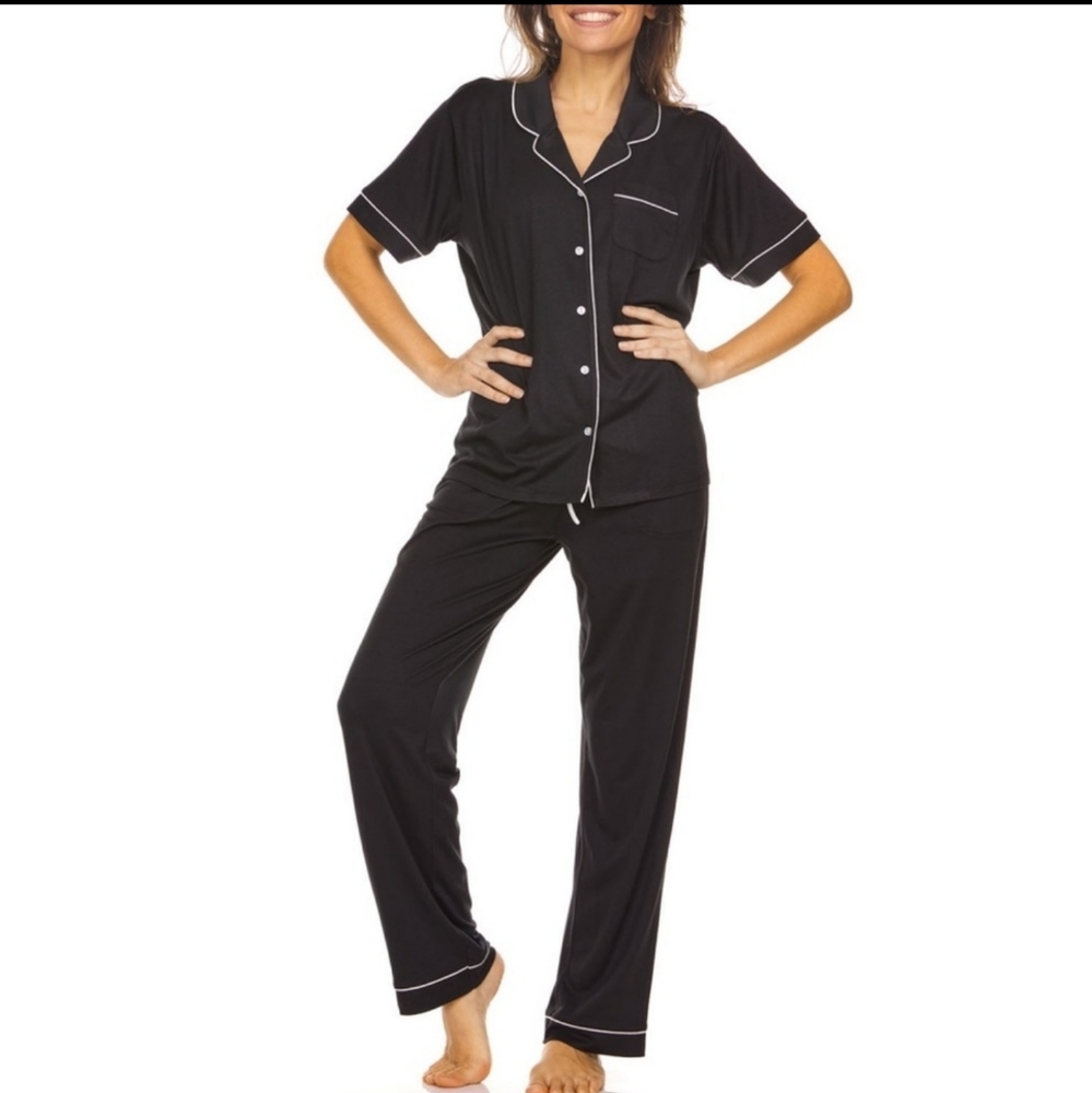 Flora short sleeve Nothch Collar PJ Set